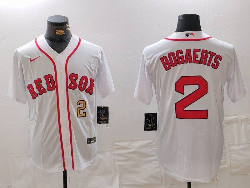Men Boston Red Sox #2 Bogaerts White Game 2025 Nike MLB Jersey style 3->boston red sox->MLB Jersey